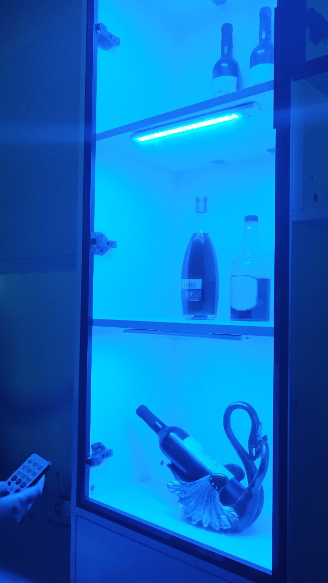 Image of Under Cabinet Light Wireless with Remote,15 Color RGB Magnetic Closet Lights, 96-LED Rechargeable Motion Sensor Light Indoor,Dimmable&Timer,12 Inch Stick on Lights for Kitchen,Pantry,Bedroom, Stairs