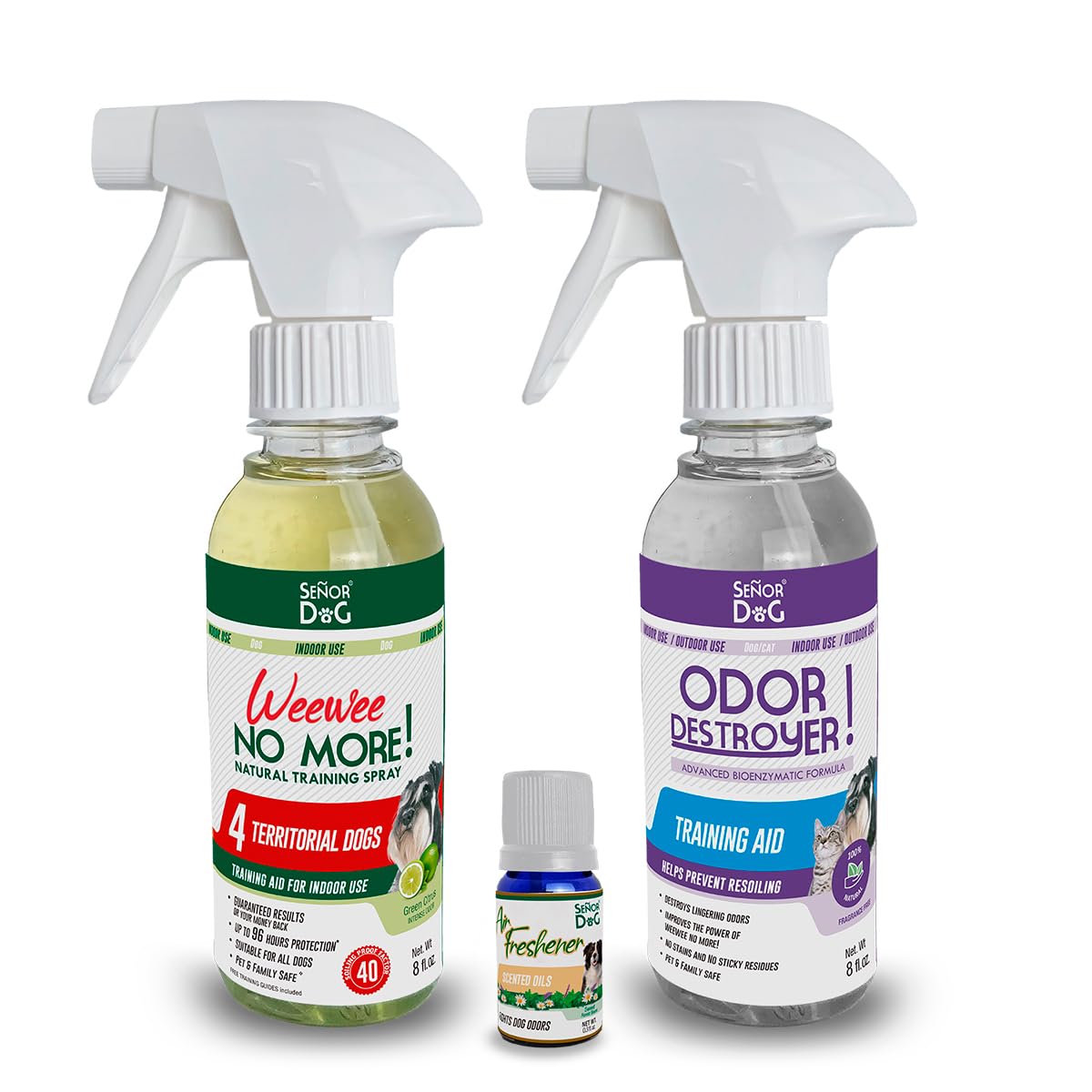 Señor Dog™ WeeWee No More! Territorial Dogs Kit 8oz (Level 4). Dog Training Spray for Indoor use. Pet Safe Formula