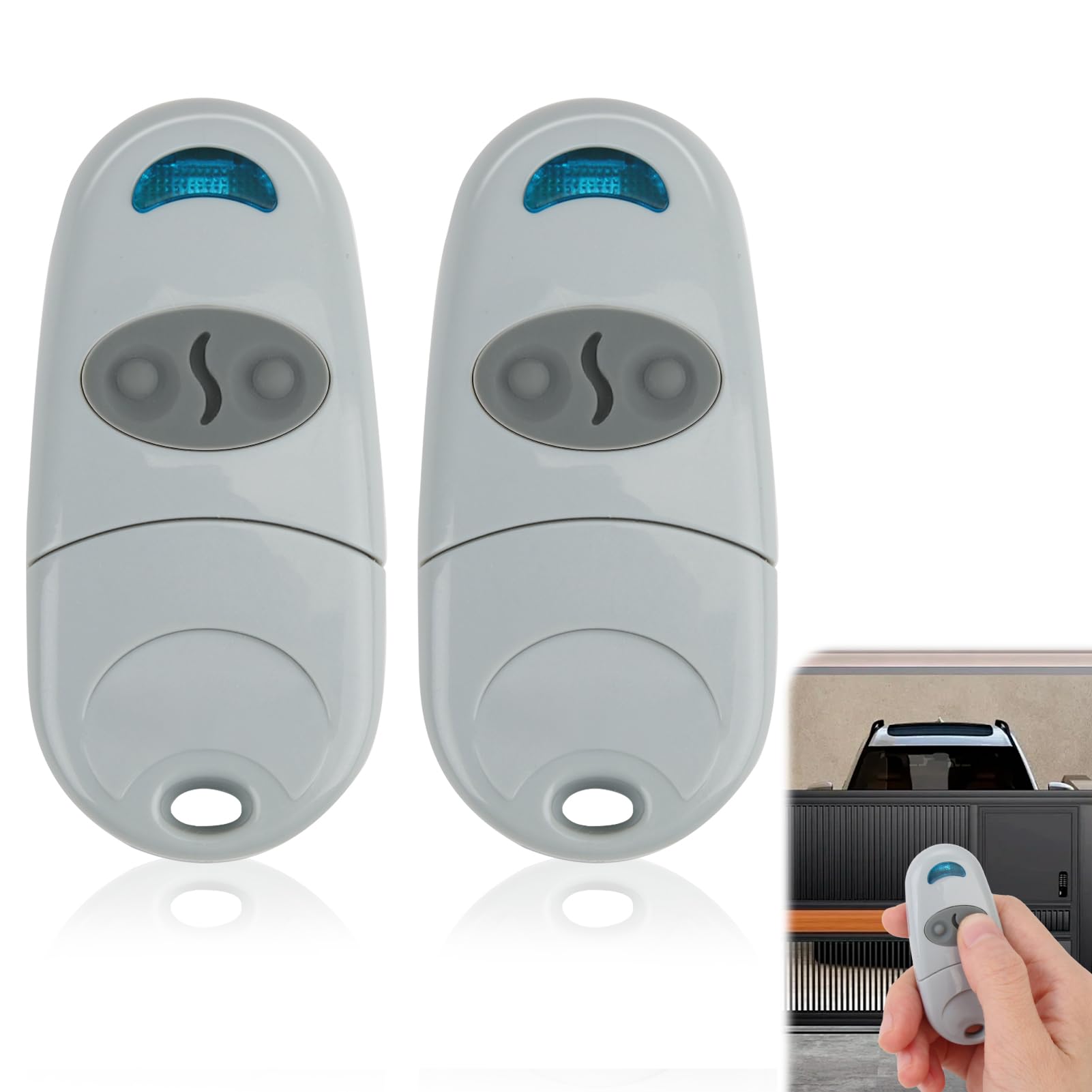 2Pcs Remote Control Gate, 433.92 MHz Universal Gate Remote Control, 2 Channels Transmitter Compatible for CAME Top 432EE, 432EV, 432A, 432S, T432, 432NA, 432M, Batteries Included