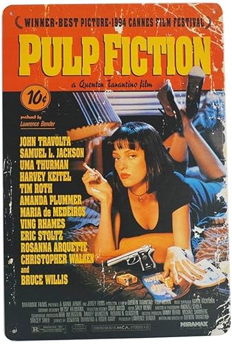 Cartel de metal retro de 8 x 12 pulgadas, cartel de película de ficción de pulpa