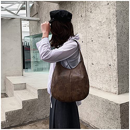 Saco de Mão Feminino Vintage Saco de Couro Mole Tot Saco de Múltiplos Compartimentos Grande Capacida
