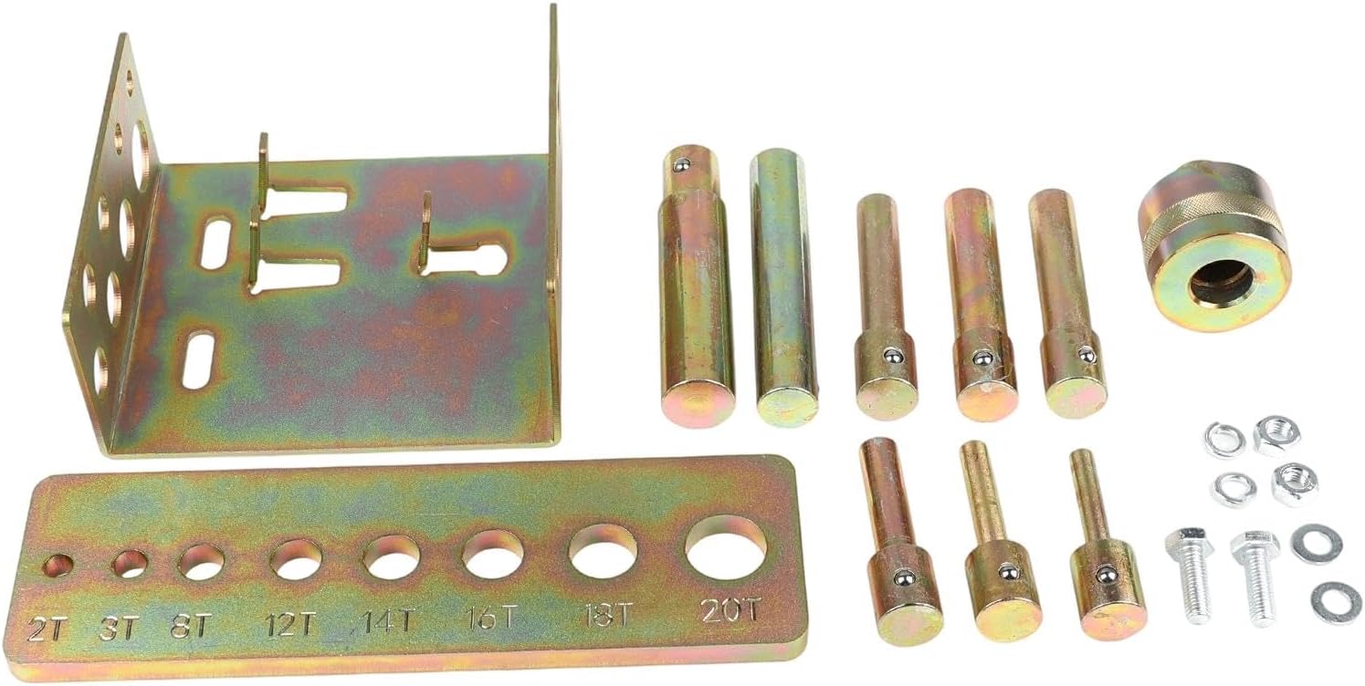 Hydraulic Press Pin Punch Set with Bracket - 8-Piece Tool Kit Compatible with Models 24811, 24812, 25087, 25088