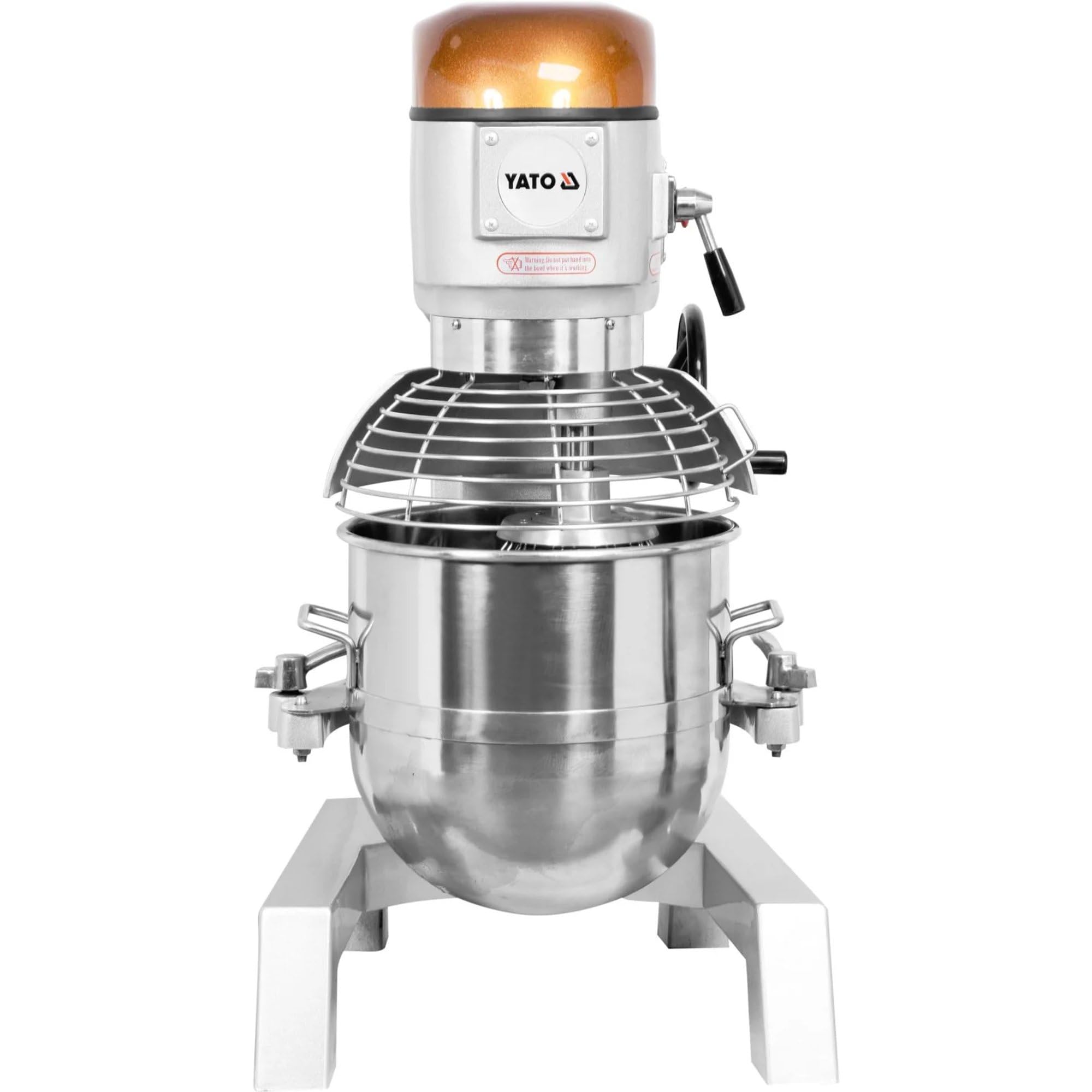 YATO Robot kuchenny planetarny 35 l, 4,5 kg ciasta, ugniatarka do lekkich zadań, 1100 W, akcesoria ze stali nierdzewnej, wszechstronne mieszadło z 3 prędkościami, trwałe użytkowanie przemysłowe