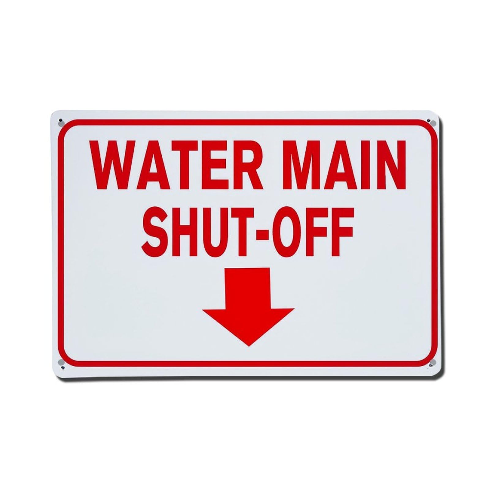 Water Main Shut Off Sign Tin Sign Metal Poster Vintage Metal Signs for Home Man Cave Bar Cafe Kitchen laundry room Wall Decorations Gift 8x12Inch