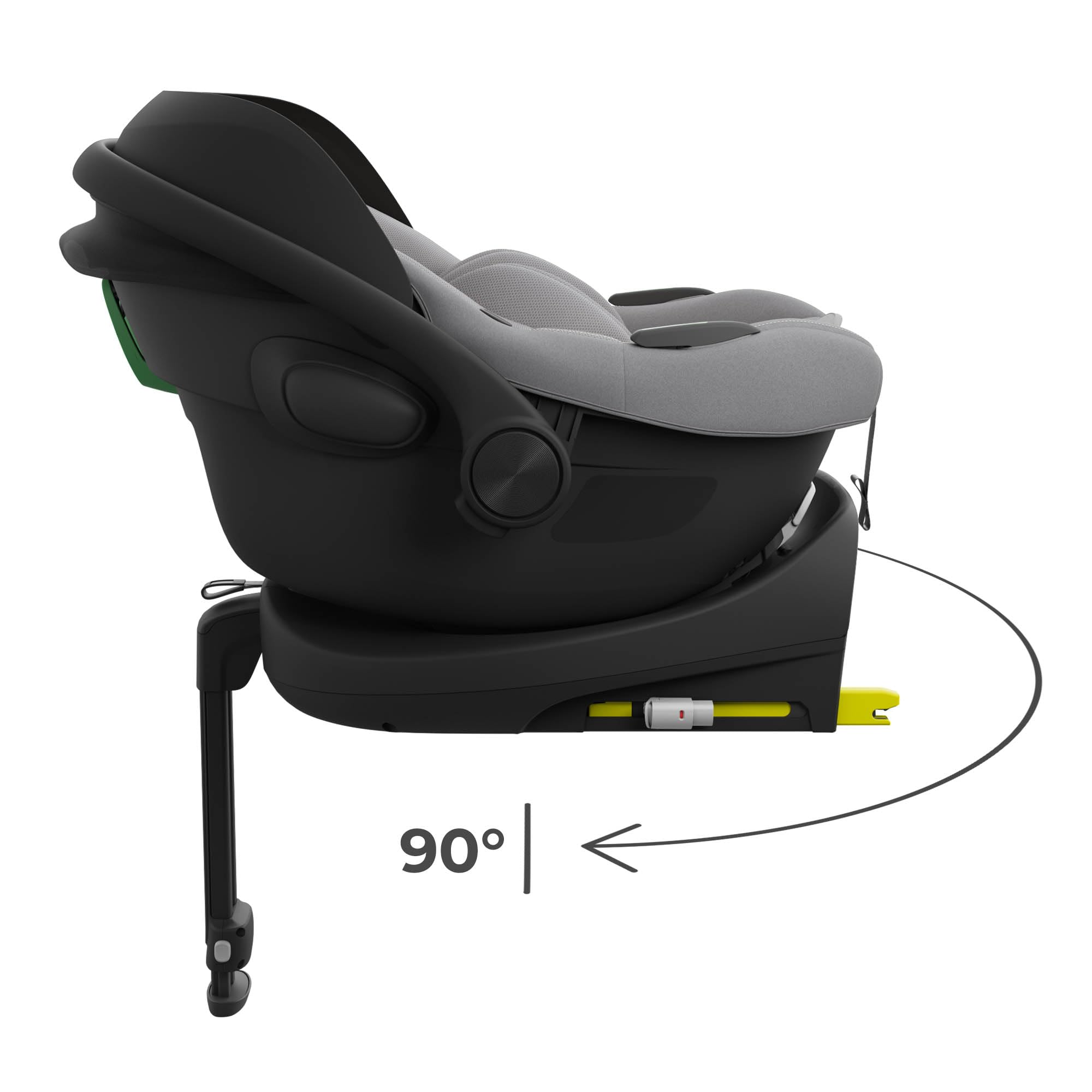 KINDERKRAFT ENDURA SAFE MODULAR SYSTEM, 3in1, für Kinder und Säuglinge, Autokindersitz, drehbare Basis (90°), ultraleicht (3,2 kg), Premium-Polsterung, Kopfschutzsystem, Grau