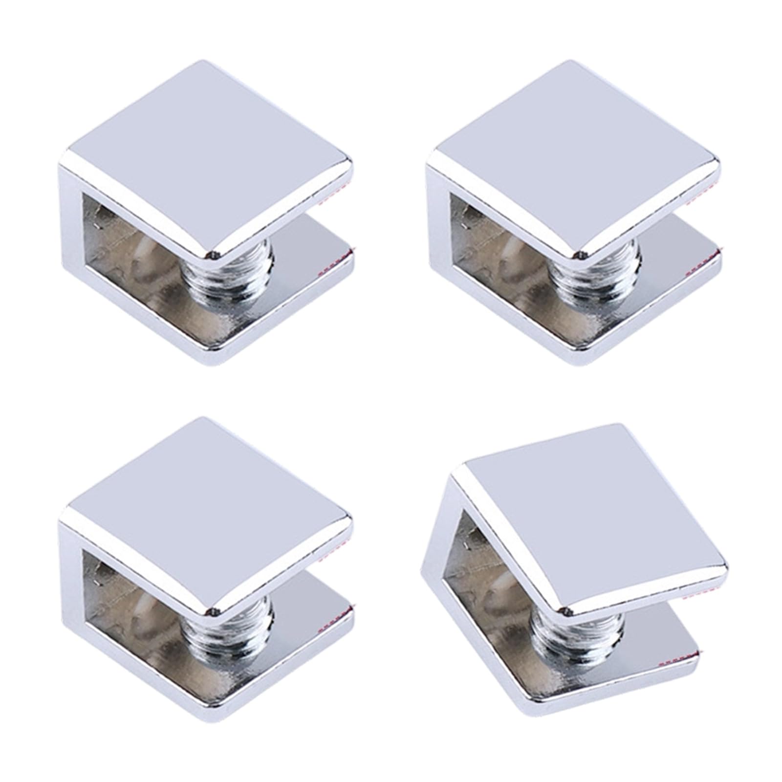Kaeltsyn Multicolor 4Lots Stable Zincs Alloys Glass Clamps Adjustable Shelf Brackets For Wine Cabinet Display Case Organizers Durability Zincs Alloys Shelf Brackets