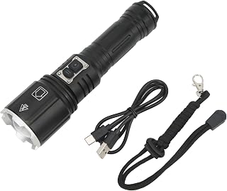 LED Flashlight, Handheld Portable Telescopic Zoom Type C USB Charging LED Flashlight Rechargeable Super Bright 1800-2000LM for Camping