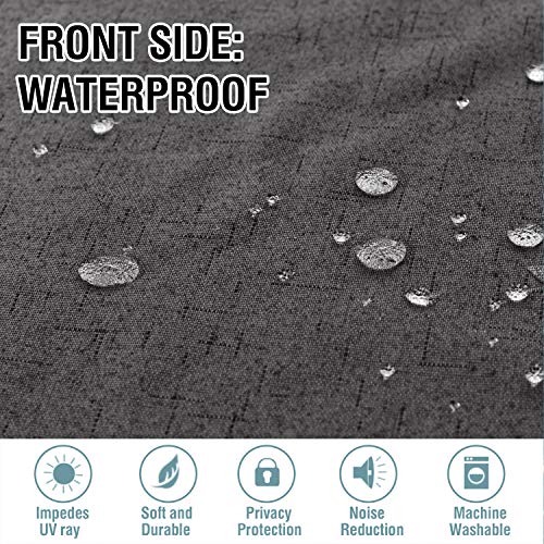 image for H.VERSAILTEX Linen Blackout Curtains 84 Inches Long 100% Absolutely Bl