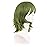 MapofBeauty 14 Inch/35 cm Short Cosplay Wolf Tail Synthetic Side Bangs Party Wig (Olive Green)