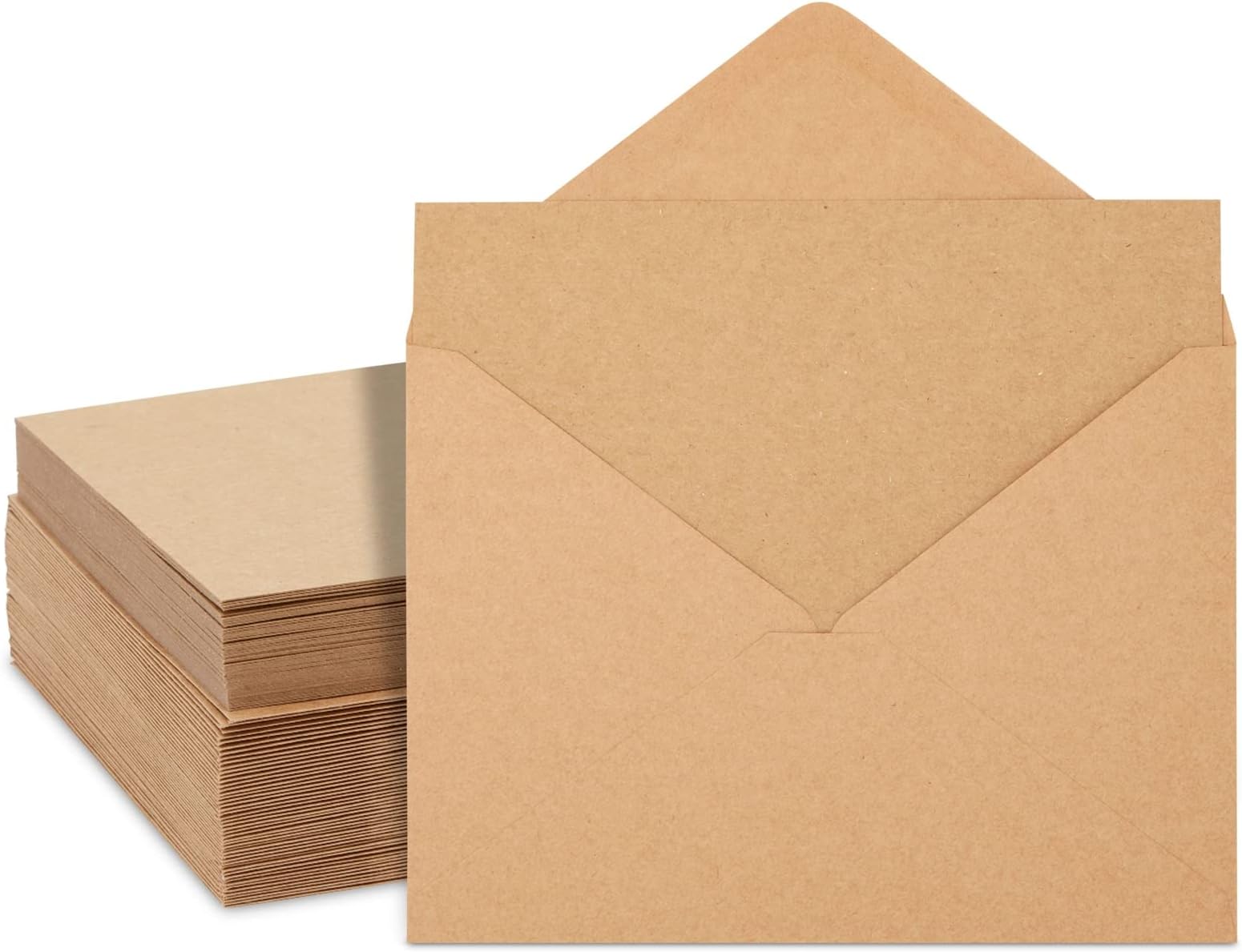 50 Pack Blank Cards and Envelopes 13 x 18 cm, Kraft Paper A7 Notecards