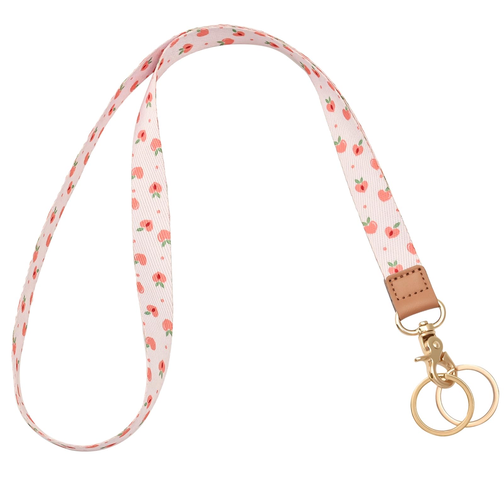 Knagsfa Badge Lanyard for Keys, Neck Lanyard Strap with Dual Keyrings Metal Hook for ID Badges, Long Cute Lanyard Keychain for Women Girls, Lovely