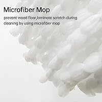 Vista 5 de Paquete de 8 cabezales de repuesto compatibles con la mopa giratoria O-Ceda EasyWring, repuesto de fregona giratoria de microfibra, fácil limpieza