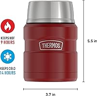 Vista 43 de THERMOS Stainless King Tarro de alimentos aislado al vacío con cuchara, 16 onzas, verde militar