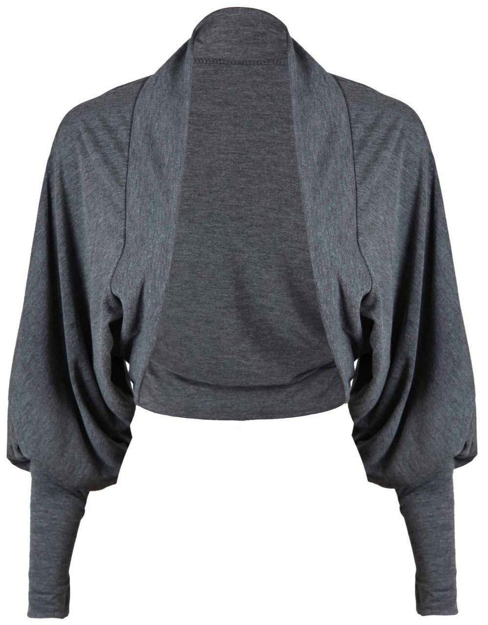 Love Celeb LookWomens Batwing Long Sleeve Cropped Cardigan Shrug Bolero Top Plus Size