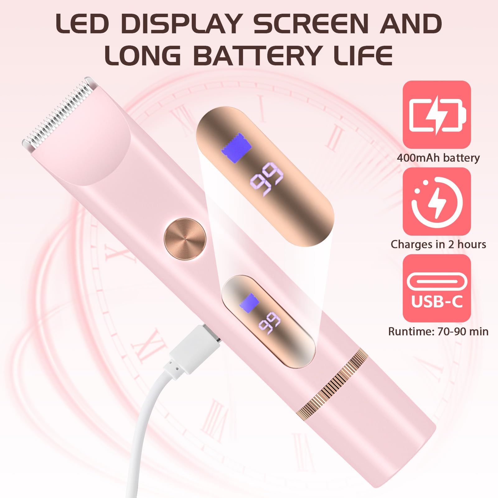 Rasoio Elettrico Donna,2 in 1 Rasoio Donna Elettrico,Epilatore Elettrico,Rasoio Elettrico Parti Intime,con Display LED,Uso Bagnato e Asciutto,IPX7,per Bikini Ascelle Gambe Braccia E Viso