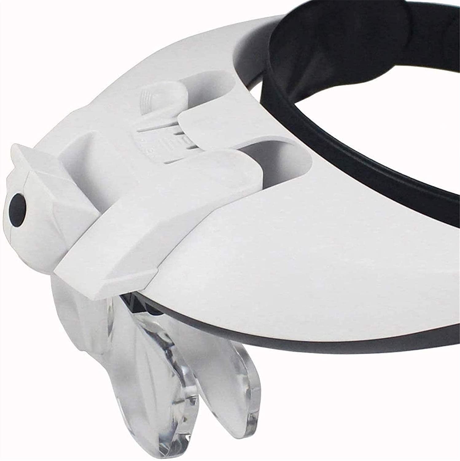 Kopfband-Lupe, Kopfmontage, beleuchtete Lupe, Kopfband-Lupe mit LED-Licht, Brille, Freisprecheinrichtung, 5 austauschbare Linsen für Schmuck, Lupe, Leseuhr, elektronische Reparatur zum Lesen J