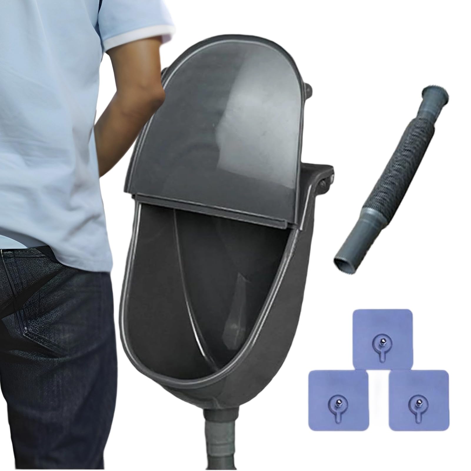 Urinario Montado En La Pared Accesorios de Baño con Tapa | Urinario De Garaje Para Montar En Pared Para Hombres Esposos Padres Hogar Patio Autocaravana Dormitorio Camping Jardín
