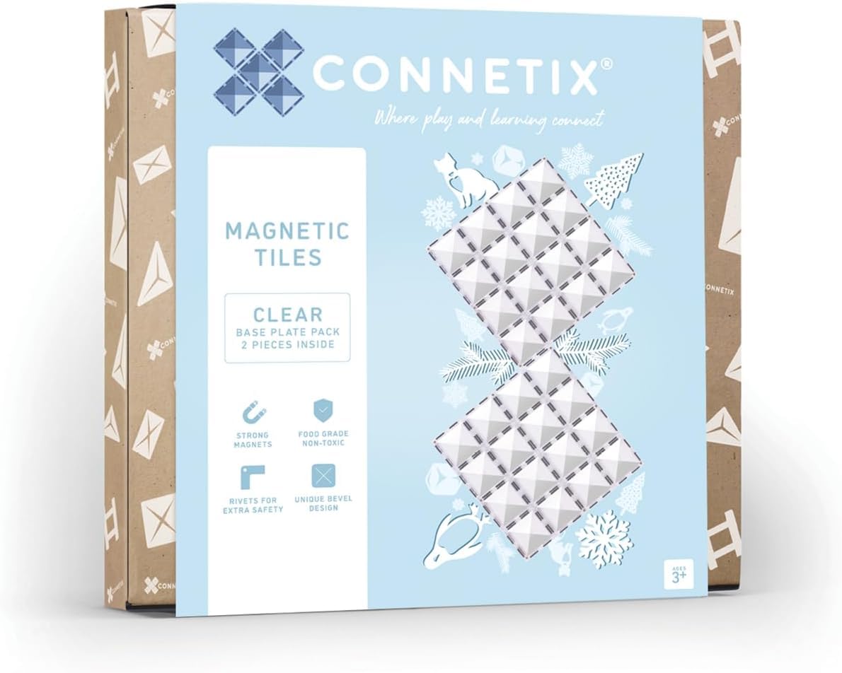 CONNETIX Magnetbausteine Klar Grundplatten-Pack, 2 Stück