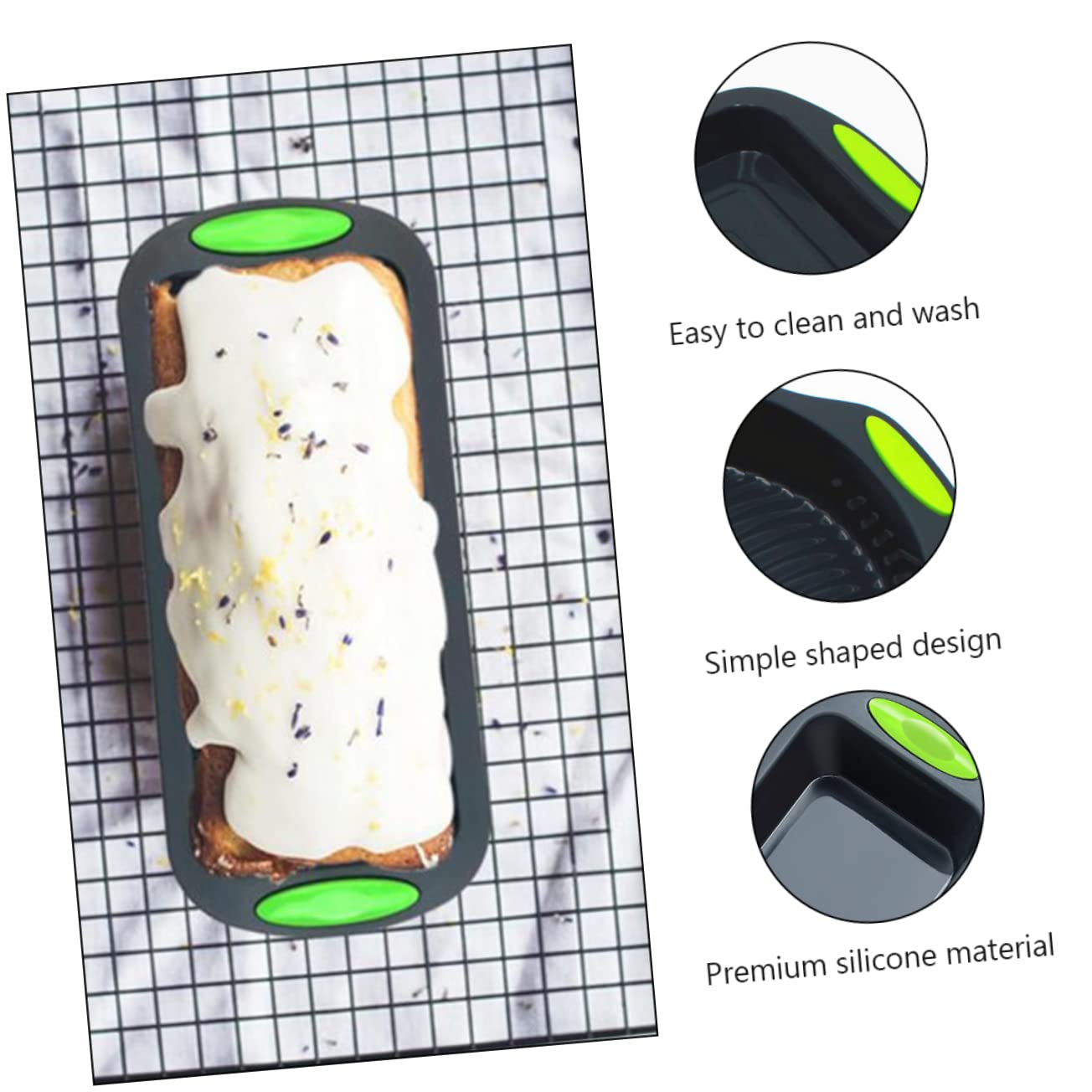 SHOWERORO 5pièces Moule à Gâteau Silicone Pratique Outils De Pâtisserie Résistants à Haute Température Pour Cuisine Couleur Grise