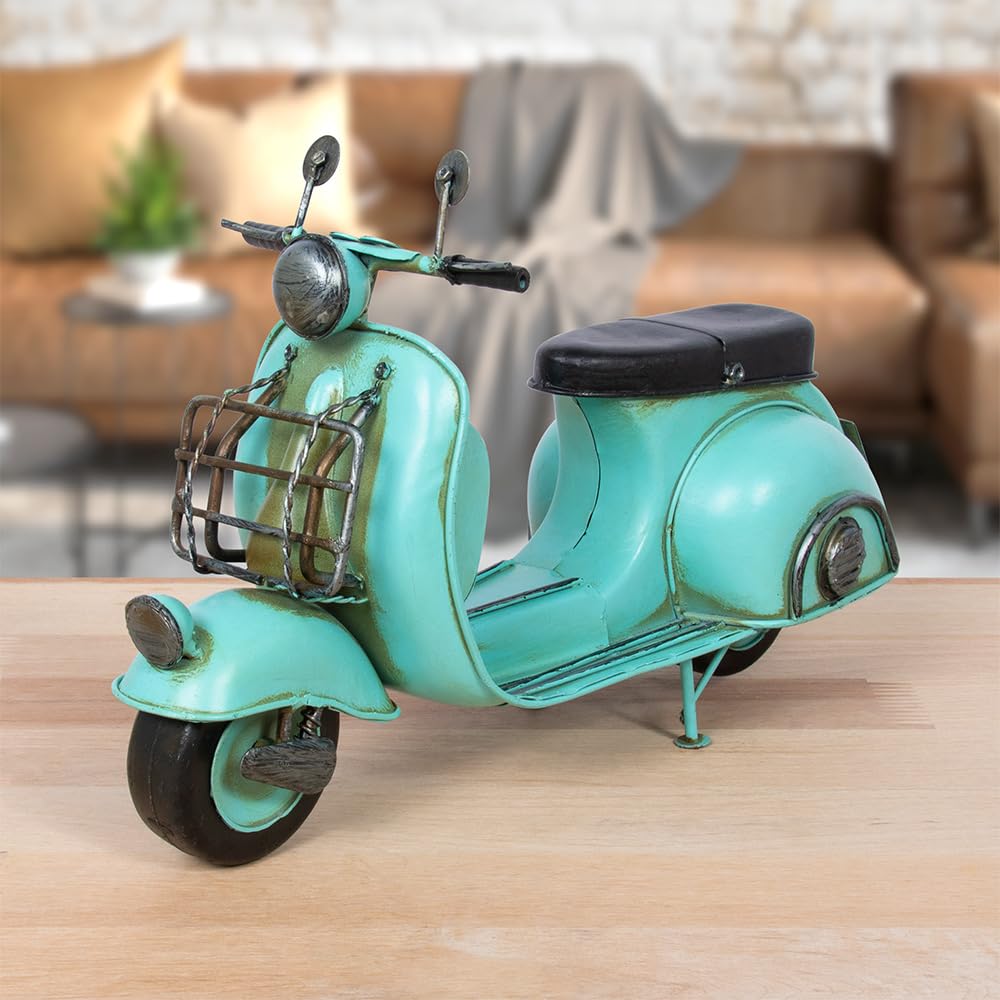 Lesser & Pavey Vintage Effect Tin Metal Classic Blue Scooter Model - Vintage Transport Collection