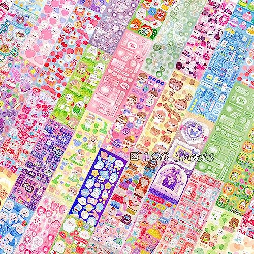100 Sheets Stickers Deco Stickers,Photocards Journaling Anniversary Family Photo Album Arts Crafts Scrapbooking