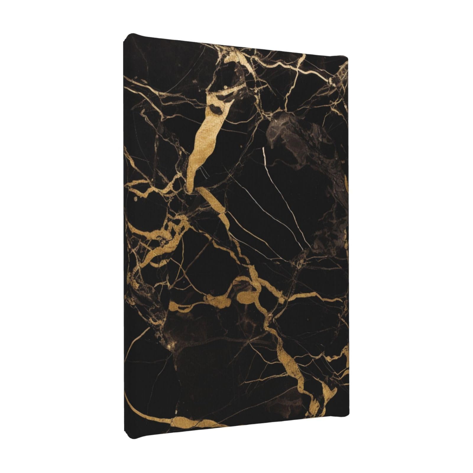 YKLJG Black Gold Marble Printed Wall Art Canvas Painting 20x30 CM Wooden Framed Picture Painting Artwork Prints for Bedroom Kitchen Home Office Decor
