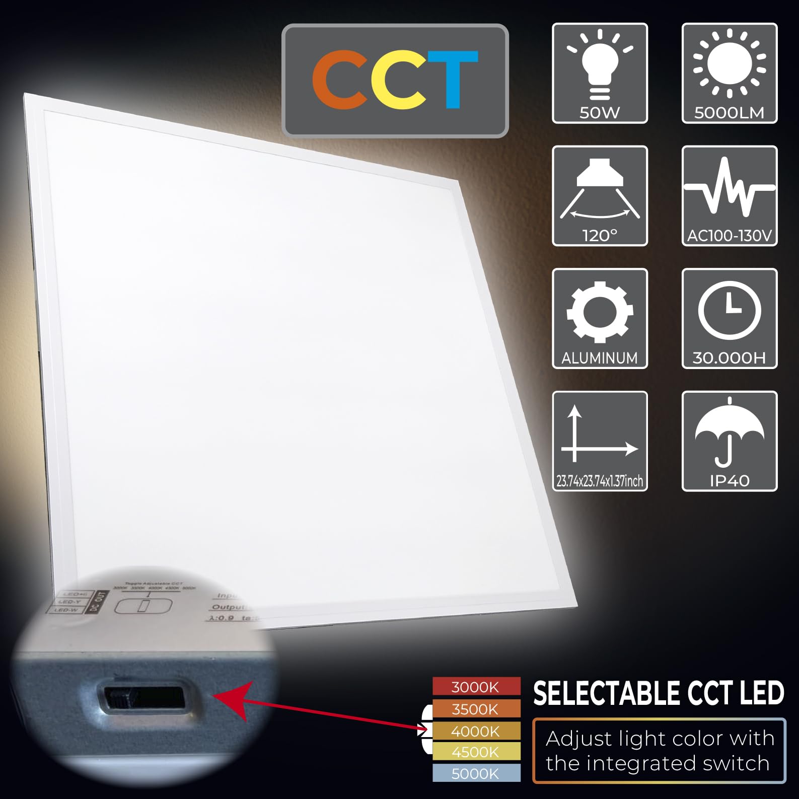 2x2 Led String Snapklik.com : LED ATOMANT 2x2 LED Flat Recessed Panel Light 48W 5000LM ...