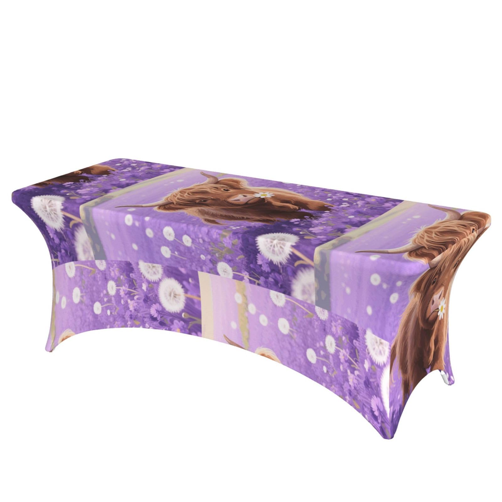 LMNGH Cute Cow Decorative Tablecloth Protector for Wedding, Banquet & Parties6FT Spandex Rectangle Tablecloths, Stretch Washable Table Cloth Wrinkle Free Patio Table Cover