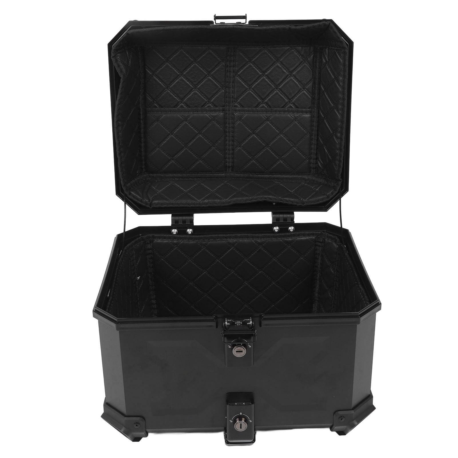 VGEBY Motorrad-Topcase, 45 L, ABS-Heckkoffer mit Edelstahl-Schließsystem, Universelle Montageplatte, Reflektierende Streifen, PU-Innenfutter für Pendler, Tourenfahrer