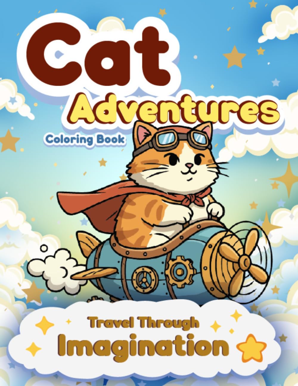 Cat Adventures: Cute & Fun Coloring Book for Relaxation: Adorable Cats in Creative Scenes for Stress Relief and Fun