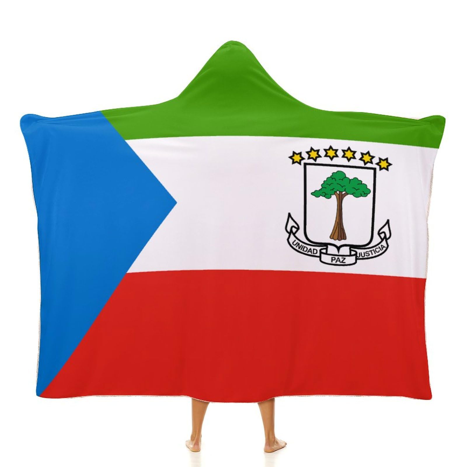 Couverture à capuche Guinée équatoriale cadeau original et chaud pour adulte