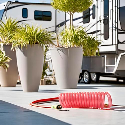 Miniatura 7 de SANFU Manguera de agua de jardín retrocedida de EVA de 38 pulgadas de diámetro interior x 15 pies de alta calidad con accesorios de latón de 34