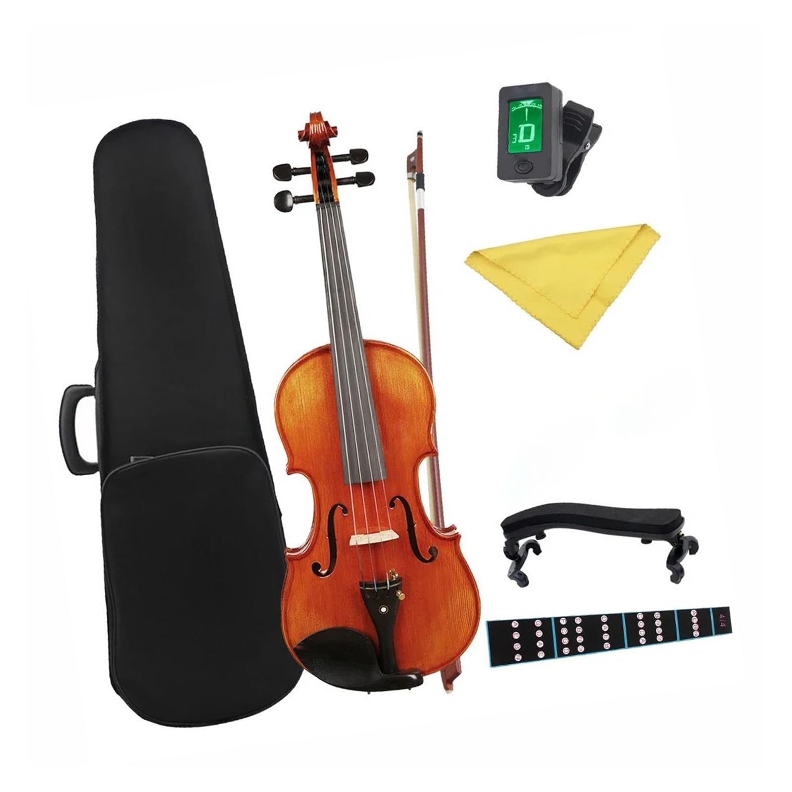 Violino adulto 4/4 pannello abete rosso colonna sonora originale con sintonizzatore e altri accessori (Set 2)