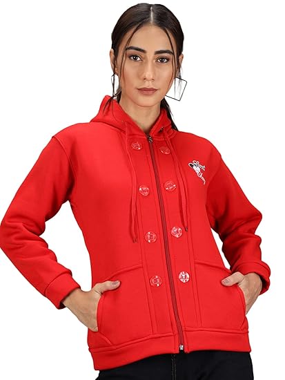 eKools Women's Fleece Blend Winters Hoodie Sweatshirt with Pockets (FM3 Series)