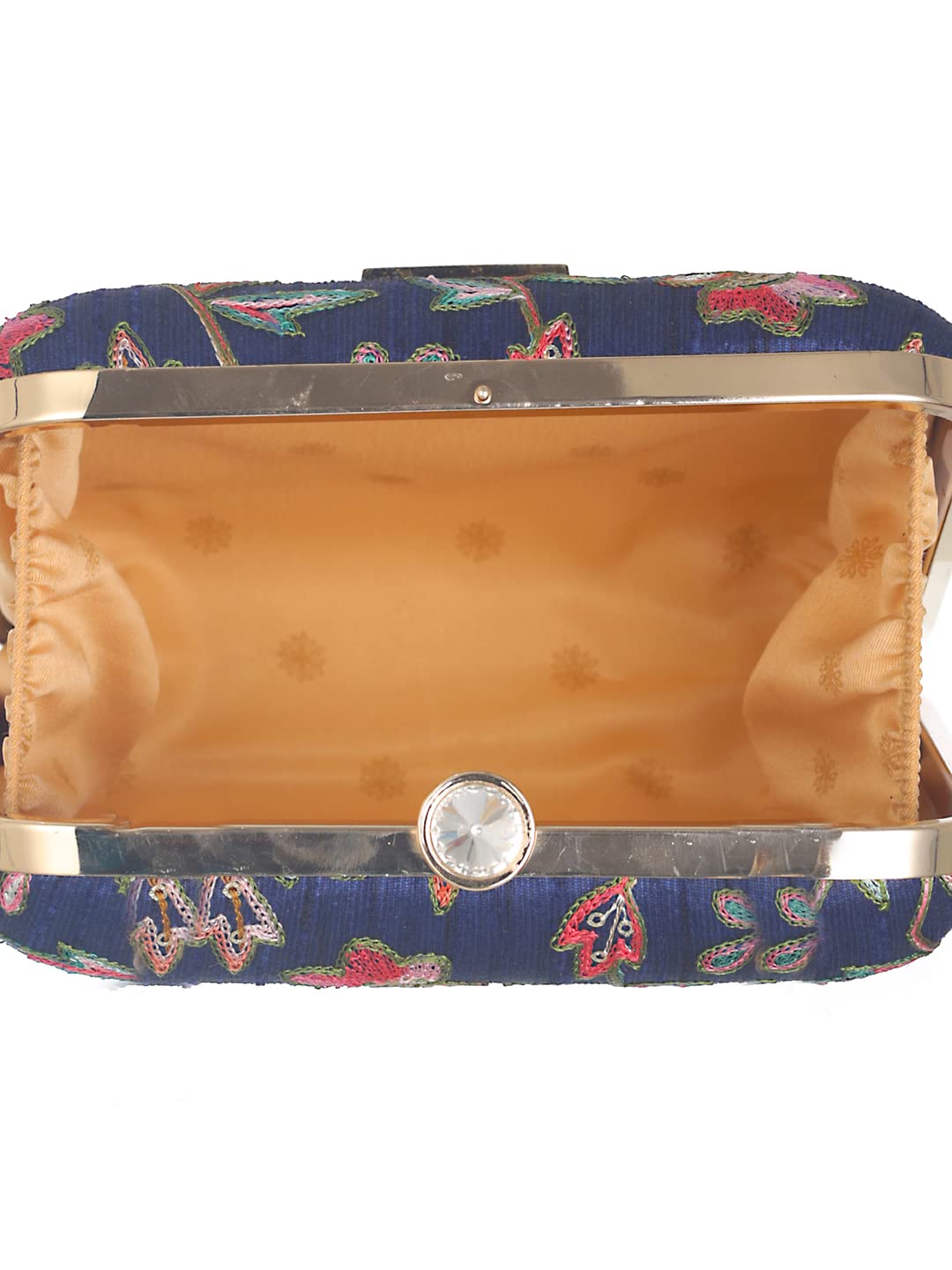 Priyaasi Blue Floral Thread Charm Clutch Bag for Women's - Stylish, Trendy, Casual Hand Purse with Shoulder Chain Strap for Office, College - Image 8 thumbnail