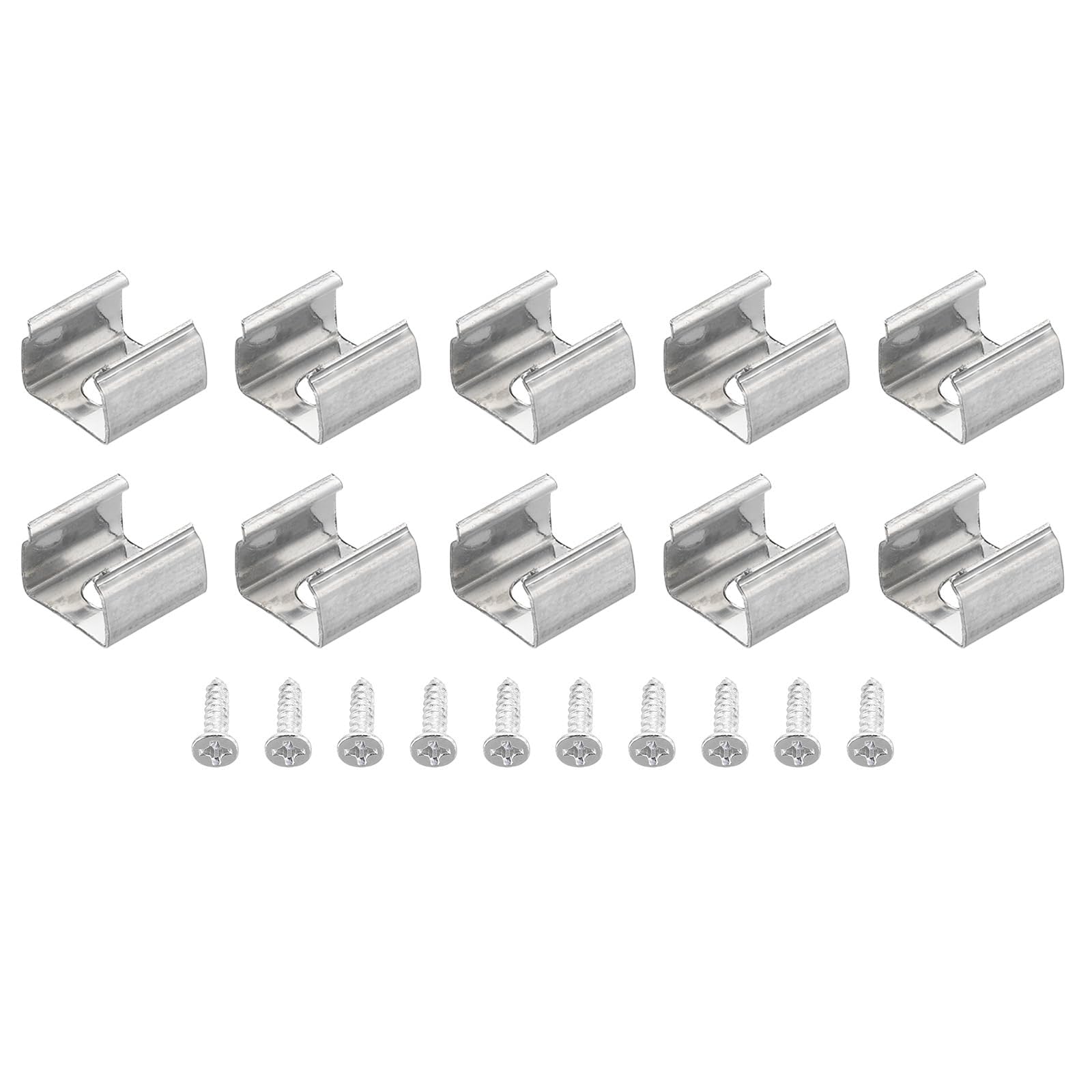 TOP-VIGOR 100Pcs Neon Rope Light Mounting Brackets, LED Lights Install Fixing Clips Clamp, Support Holder with Screws
