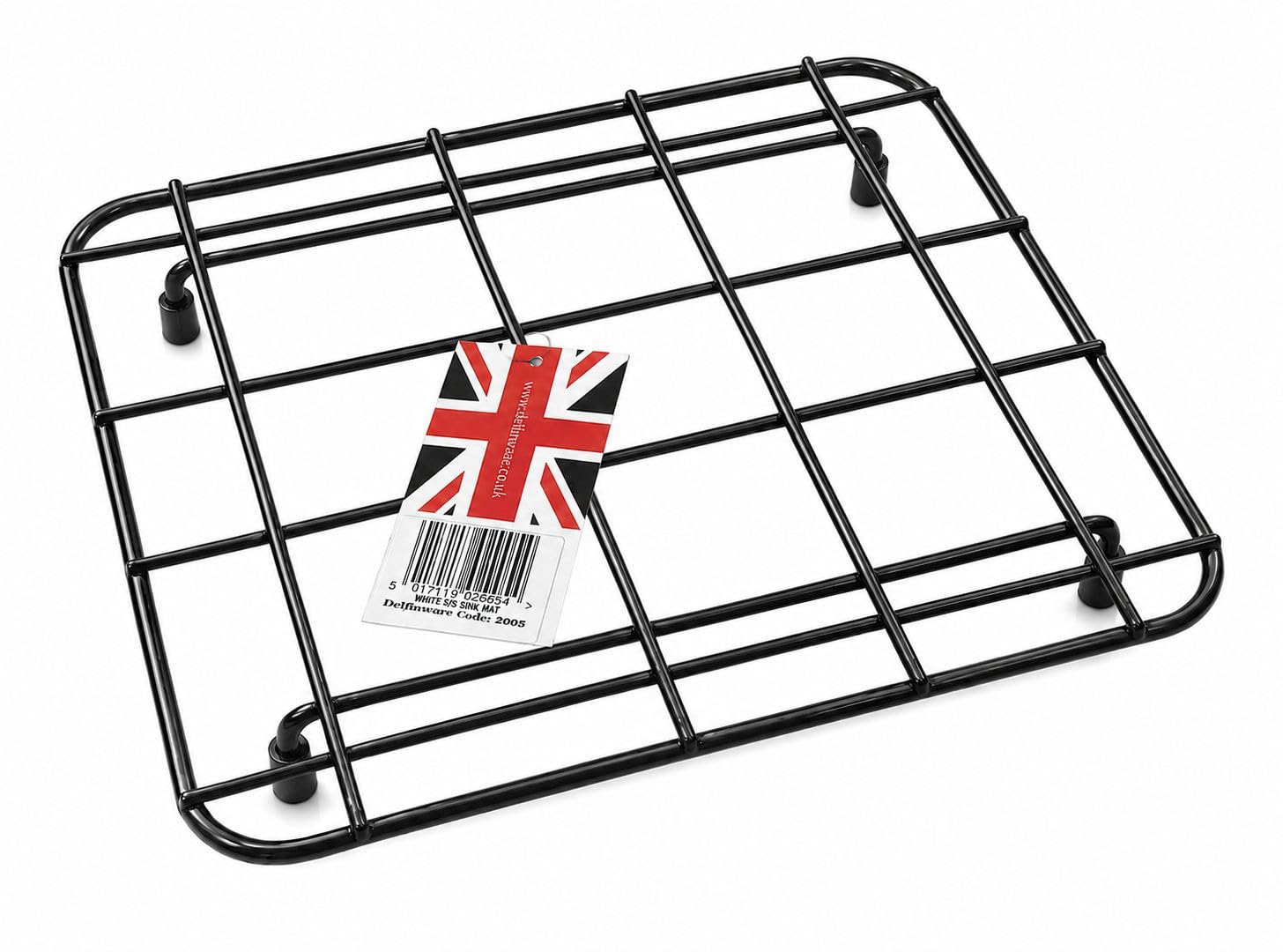 Delfinware Small Plastic-Coated Wire Sink Mat - Black - BK Sml Sink Mat