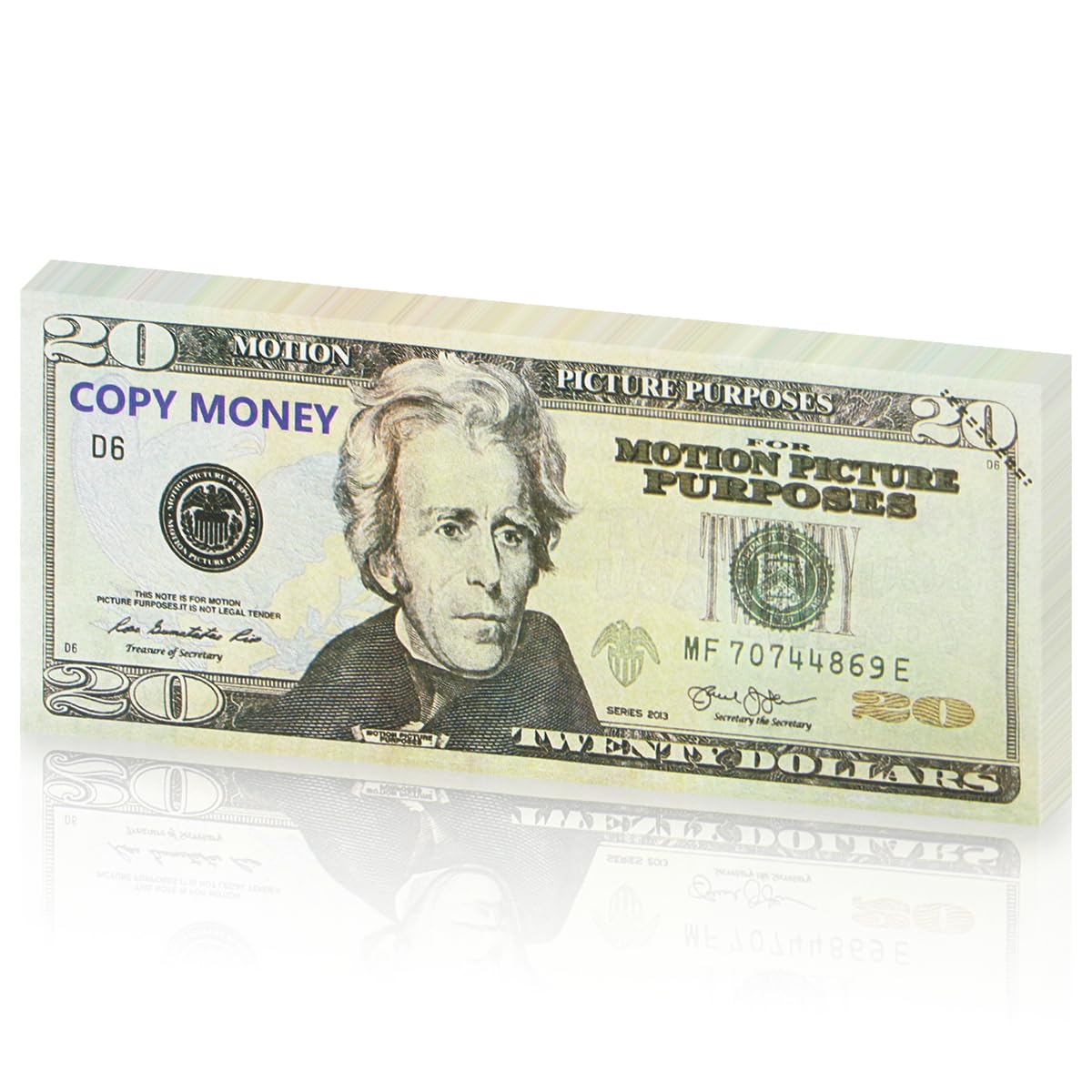 Mecool 100 Pcs Full Print $20 Dollar Bills Fake Money Prop Money Play Money Movie Prop Money for Movie, Videos, Magic, Board Game, Education, Party (5.91*2.56in) โ image 1