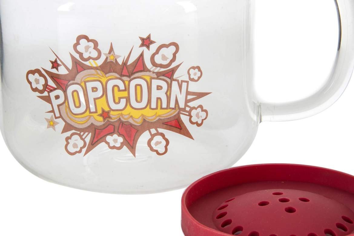 Cuiseur Pop Corn Micro-Ondes Verre et Silicone
