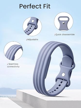 Google Fitbit Airシリコンスポーツバンドに対応 – 耐久性のあるアウトドアアーマーストラップ、ソフトで通気性のあるリストバンド交換用、フィットネス、ハイキング、ランニングに対応。