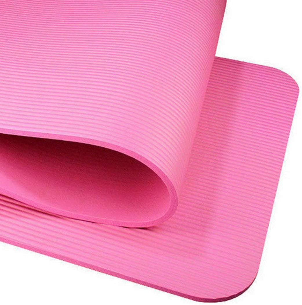 Durable Portable Solid Non-Slip 0.6 Inch Extra Thick Exercise Fitness Yoga Mat Pilates Mat