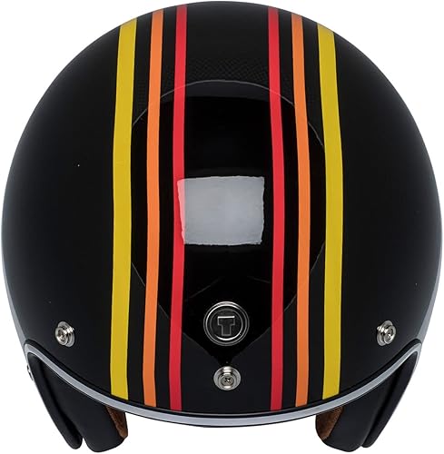 Miniatura 5 de TORC T50 Route 66 Lucky 13 - Casco abierto con gráficos Craneo, cruiser-motocicletas, XXL, Negro brillante 1978