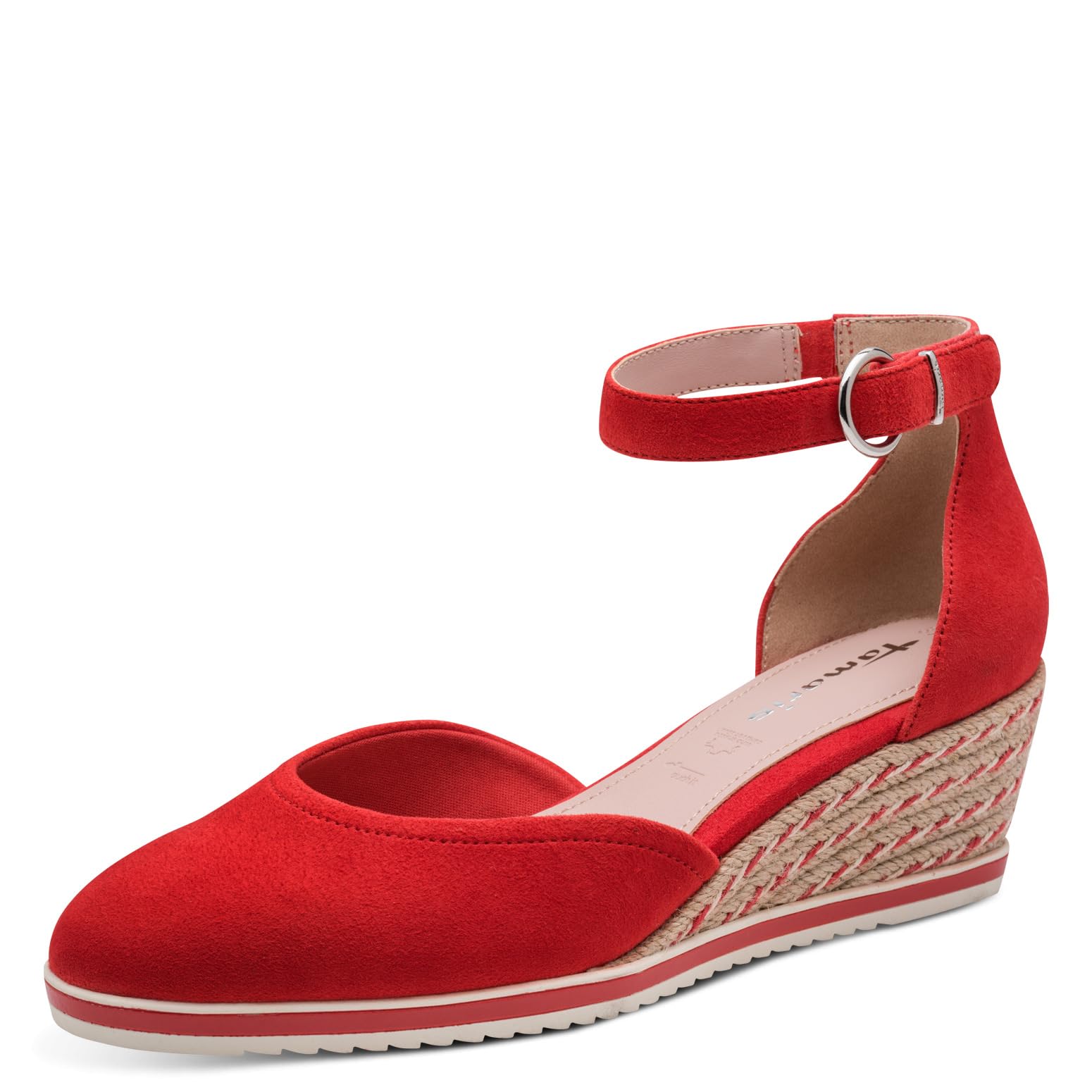 Tamaris Women's leather pumps with wedge heel red 5 UK