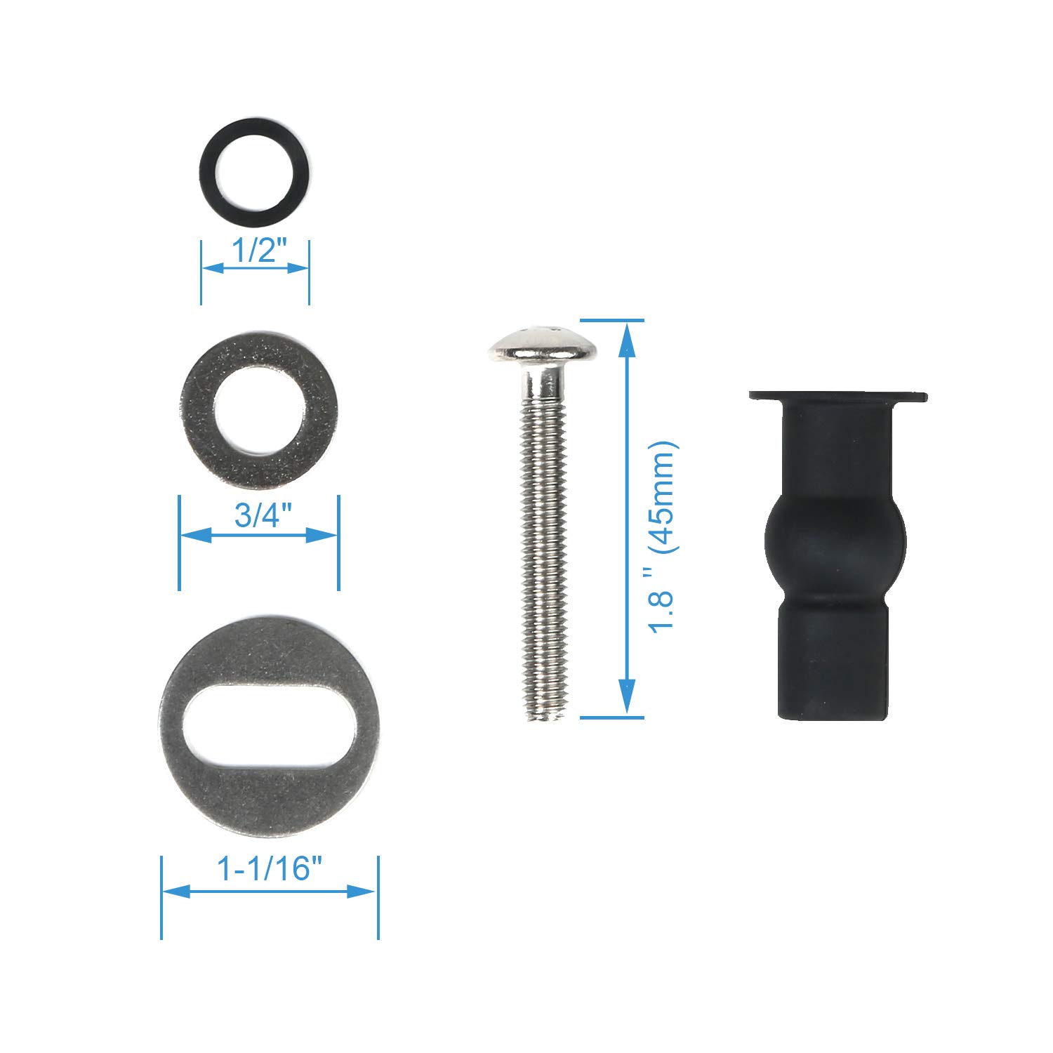 Buy 6 Pack Universal Toilet Seat Hinges Screw, Toilet Seat hinges blind