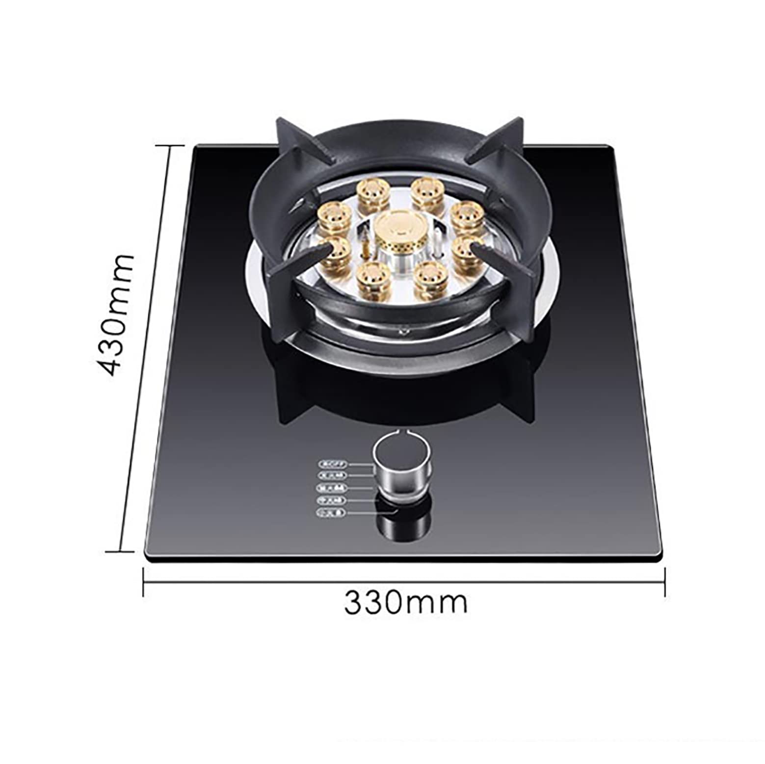 IBOWZ Tables de Cuisson à Gaz Table de Cuisson à gaz Table de Cuisson à gaz 1 brûleur,Table de Cuisson à gaz en Verre trempé Noir et Acier Inoxydable,cuisinière avec FFD et Supports de Casserole e