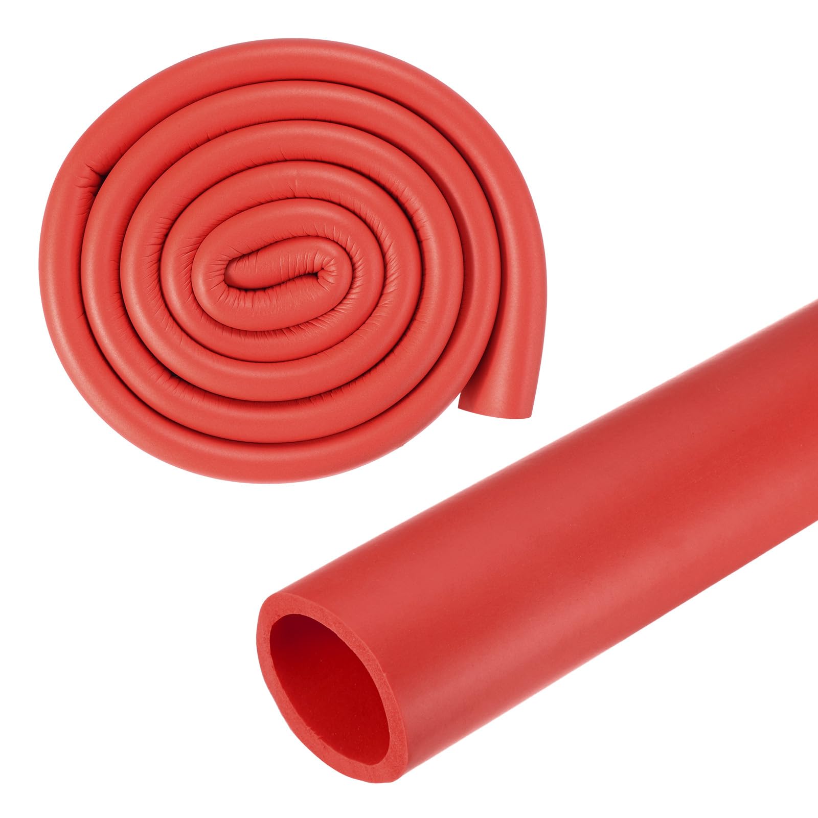M METERXITY Pipe Insulation Foam Tube, 28mm 1-1/8" ID 38mm 1-1/2" OD 3.3Ft 1m Length, Soft Flexible Foam Tubing Pipe Insulation for Handle Grip Support/Guitar Stand/Roof Racks [Red]