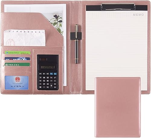 TANGIST Portafolio de piel sintética para cuaderno de negocios para reanudar padafolio para hombres y mujeres con bloc de notas, compatible con