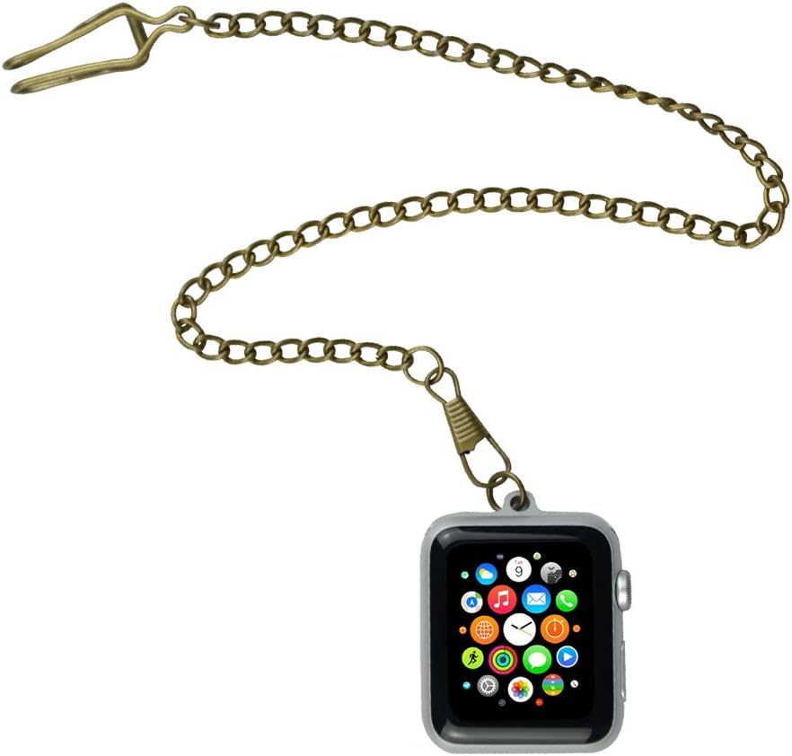 Necklace & Pocket-watch Hook Adapter for Apple Watch 38mm By SteelConnect | Series 1 & 2 | Sport Watch | Watch Edition | Replace Apple Watch Band (Silver)