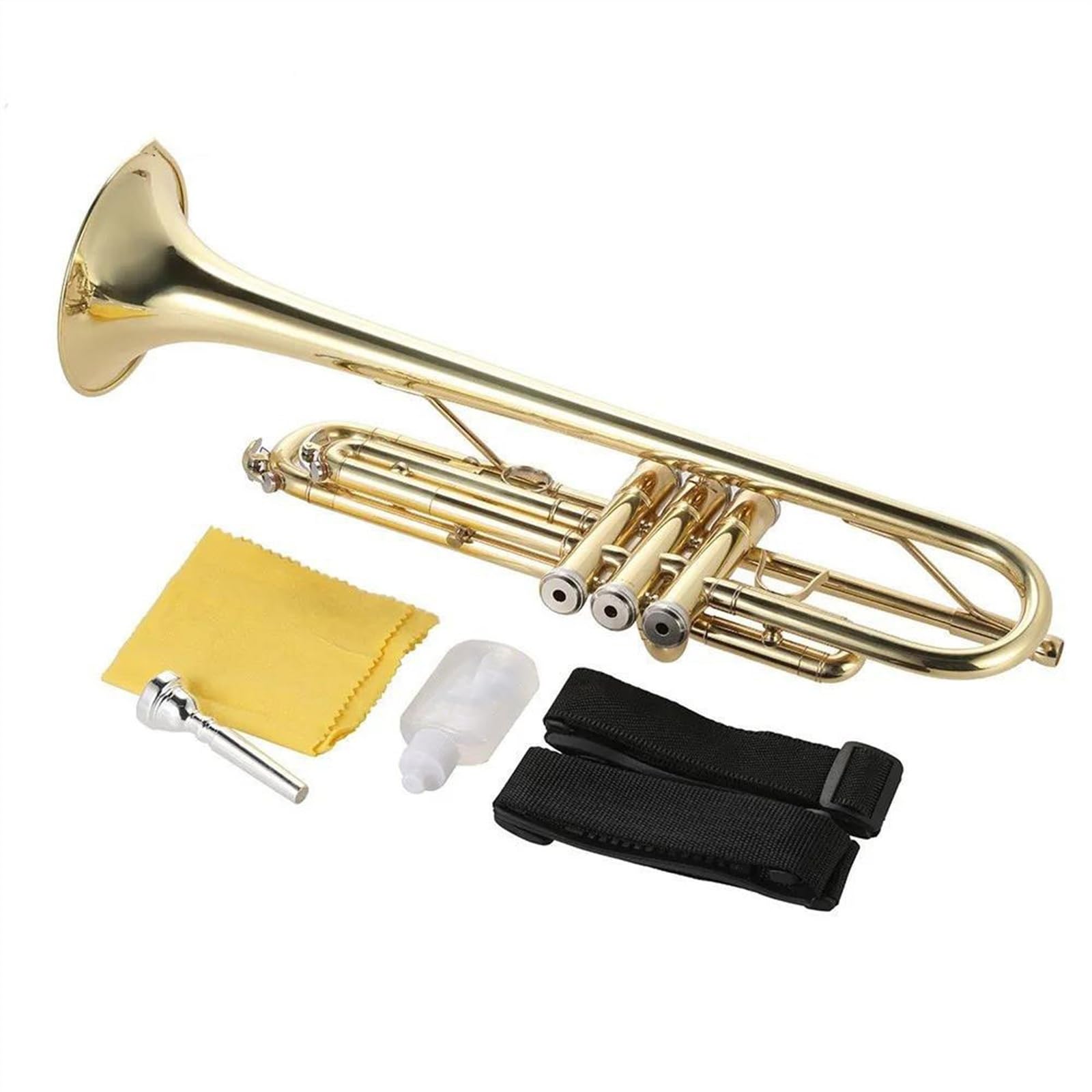 Standard Trąbka Trąbka Bb B Flat Mosiądz Złoty Malowany Wykwintny Trwały Instrument Muzyczny Początkujący Standard