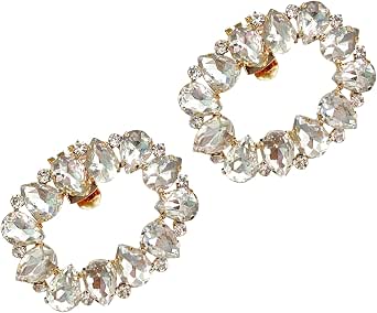 RIZILIA Gioielli Clip accomodati sul Crema Avorio Pearl & RhinesPlated
